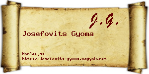 Josefovits Gyoma névjegykártya